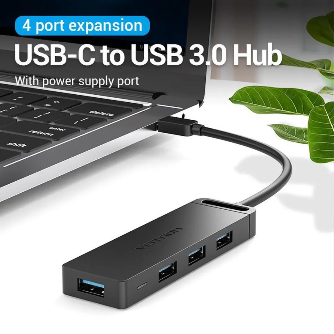 Vention USB C Hub voor 4 Poort USB 3.0 met OTG Functie