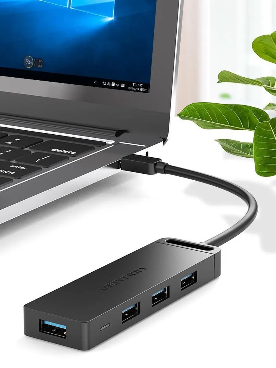 Vention USB C Hub voor 4 Poort USB 3.0 met OTG Functie