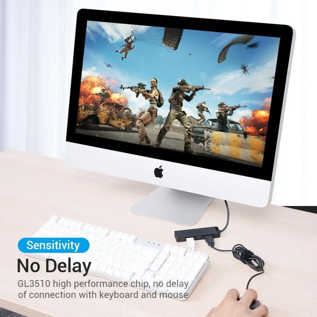 Vention USB C Hub voor 4 Poort USB 3.0 met OTG Functie