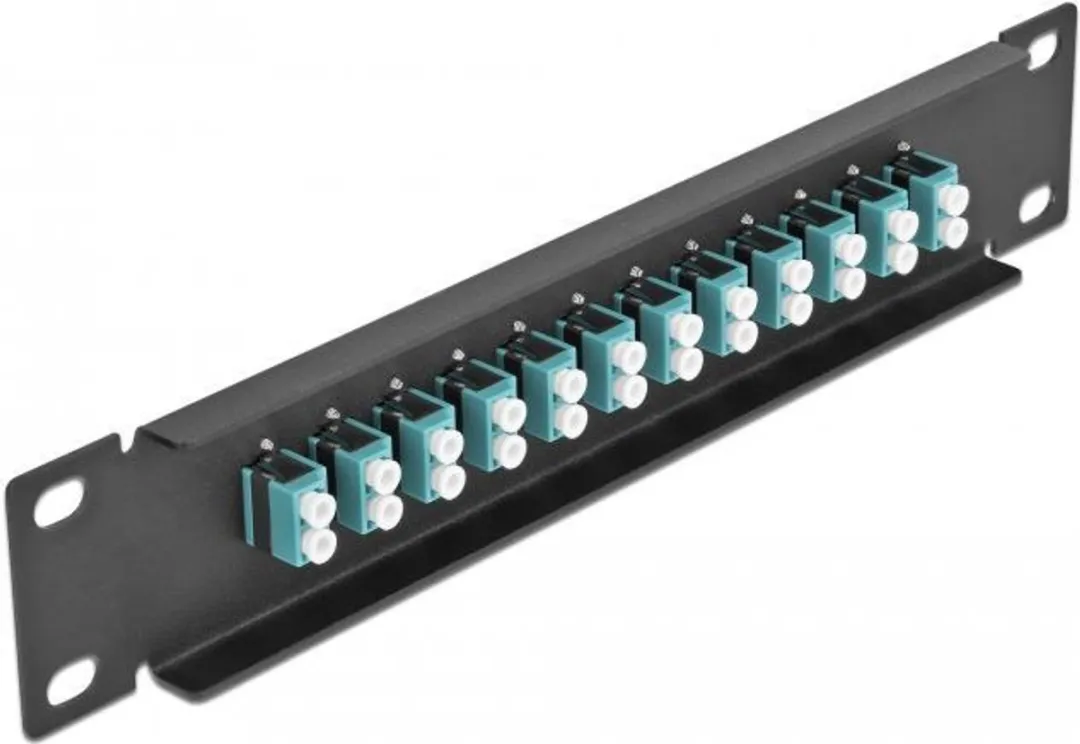 Delock 66768 Fiber Optic Patch Panel 12 Port LC Duplex - Aqua/Zwart - afbeelding 2 van 2