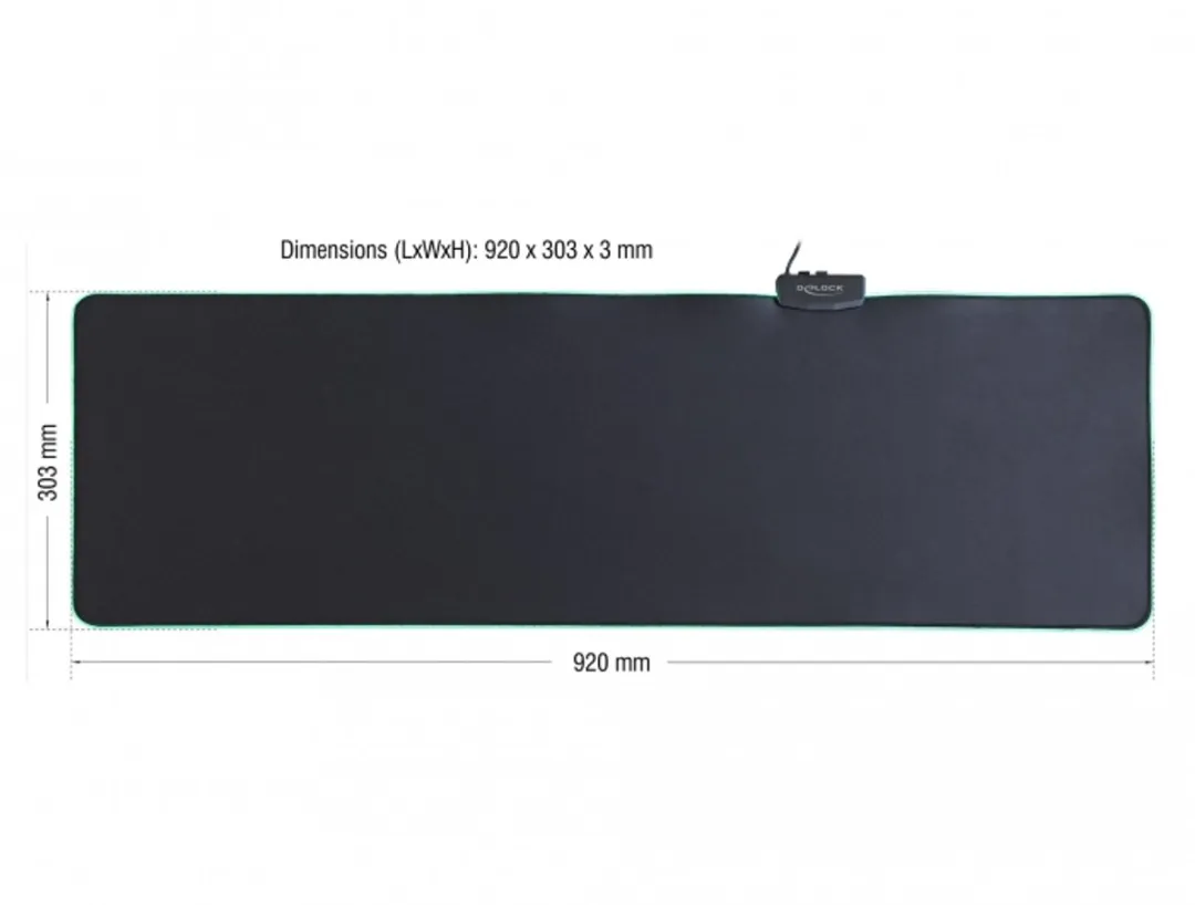 Delock Beleuchtetes Mousepad 12555 - Zwart