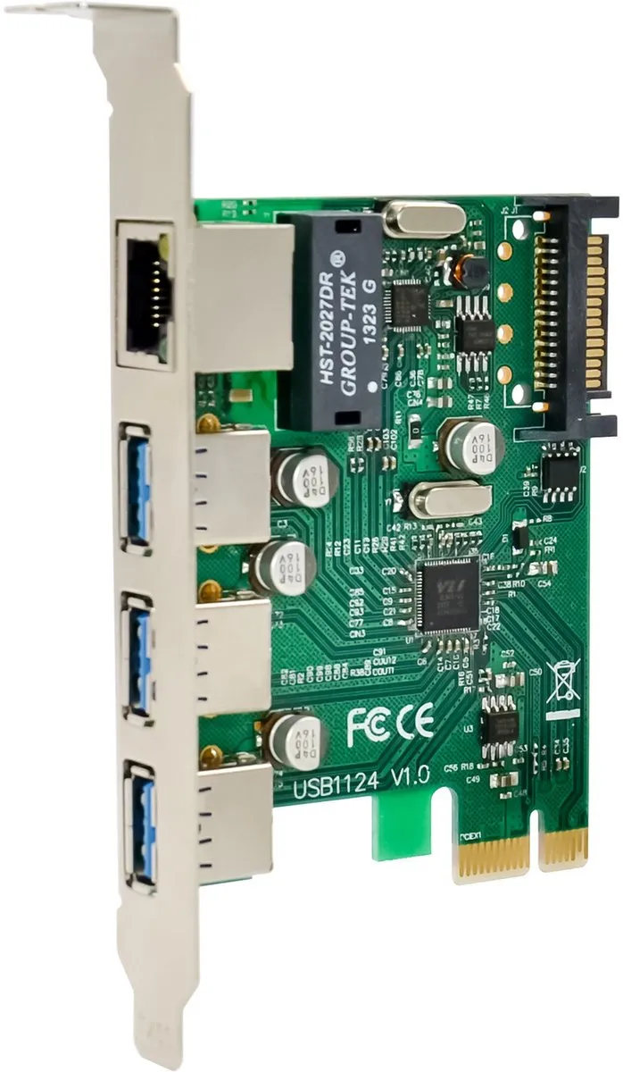 InLine Combo Kaart Gigabit Netwerk & USB 3.2 Gen.1 51125R