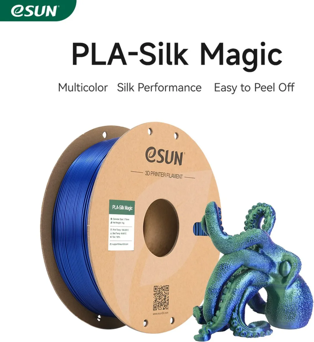 ESUN ePLA-Silk-Magic 3D Filament 1.75mm - Groen/blauw