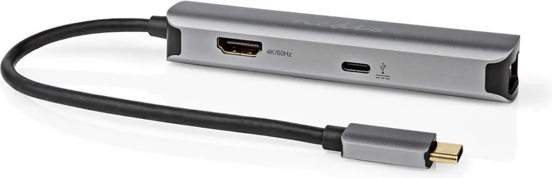 Nedis CCBW64220AT02 USB-C Hub 4-in-1 - 5Gbps - 0,2m - Antraciet