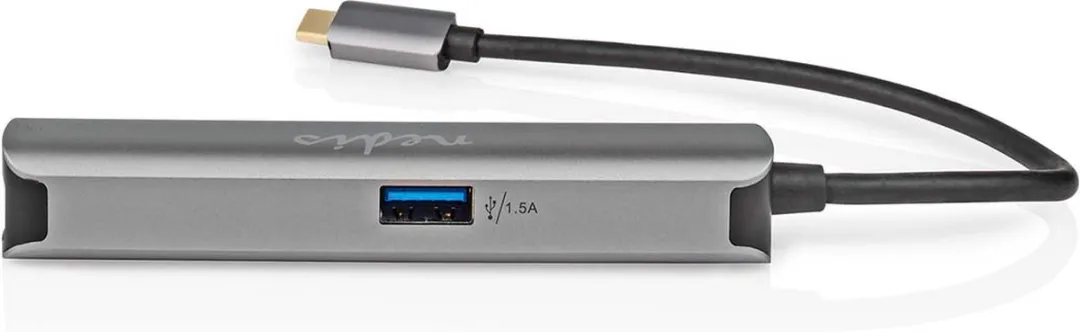 Nedis CCBW64220AT02 USB-C Hub 4-in-1 - 5Gbps - 0,2m - Antraciet