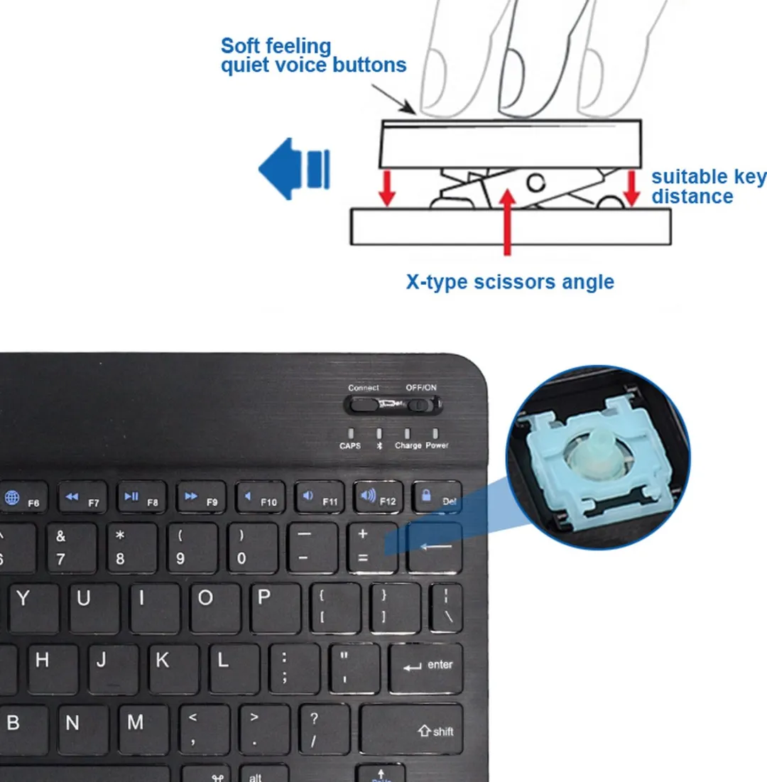 NÖRDIC KB-101 Toetsenbord - Bluetooth 5.0 - US Indeling - 78 Keys - USB-C - IOS, Android en Windows - Oplaadbaar