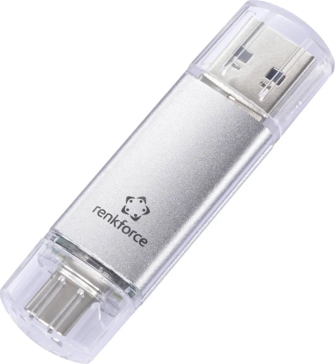 Renkforce RF-6684362 USB-stick 32GB - USB-A/C - Zilver