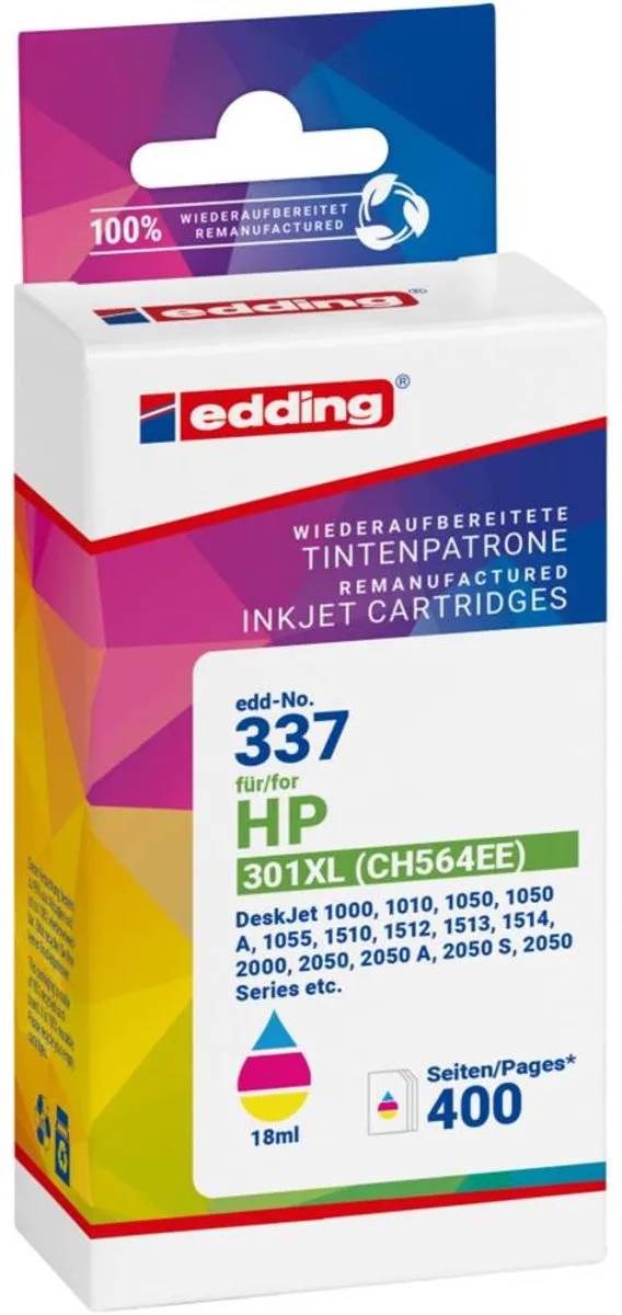 edding EDD-337 Inktcartridge - Cyaan/Magenta/Geel - 16ml - afbeelding 2 van 5