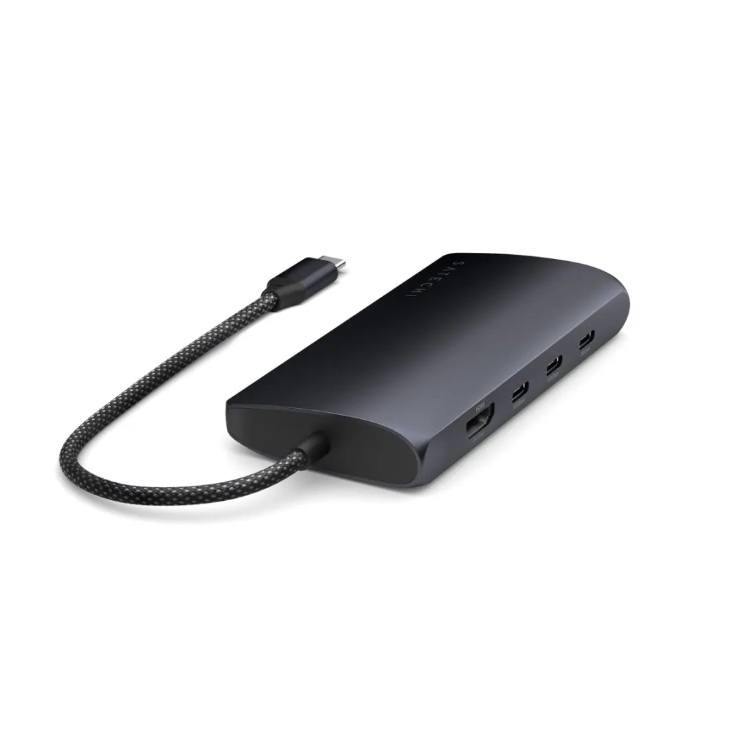 Satechi USB-C Multiport Adapter 8K with Ethernet V3 - Zwart