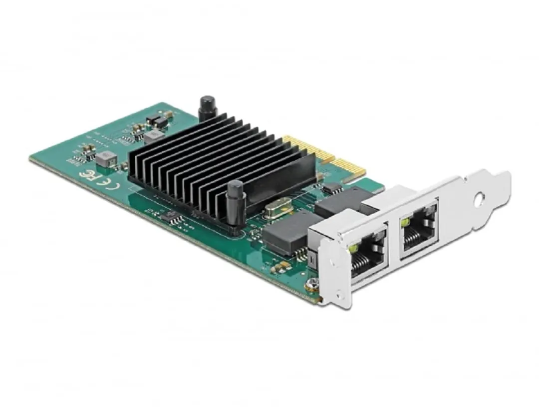 Delock PCIe x4 2x RJ45 Gigabit LAN i82576 - Zwart/Metallic - afbeelding 4 van 4