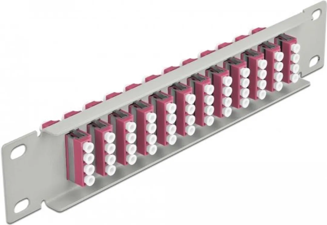 Delock 66800 Fiber Optic Patch Panel 12 Port LC - Grijs/Violet - afbeelding 2 van 2
