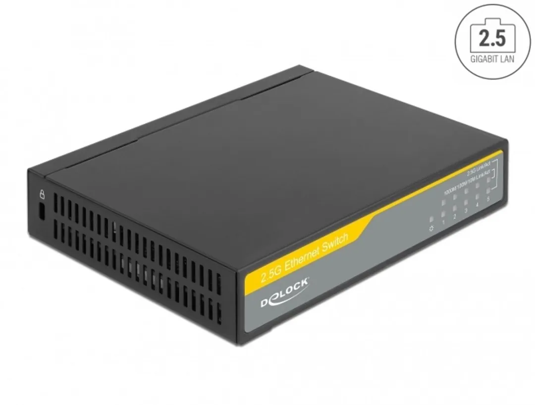 Delock 87781 5-poort 2.5 Gigabit Ethernet Switch - Zwart