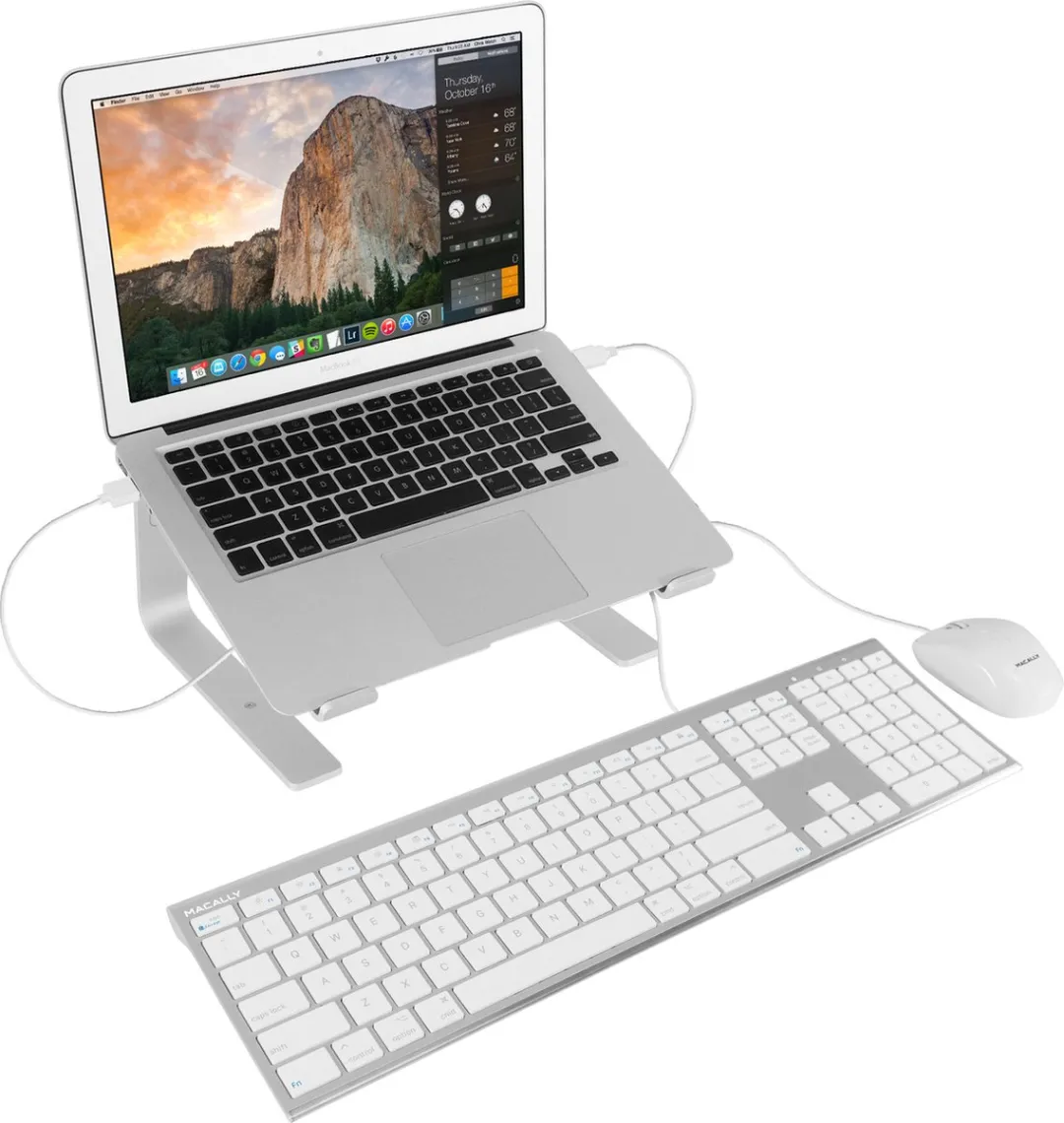 Macally ACEKEYA USB-A Toetsenbord - US QWERTY - Wit/Zilver