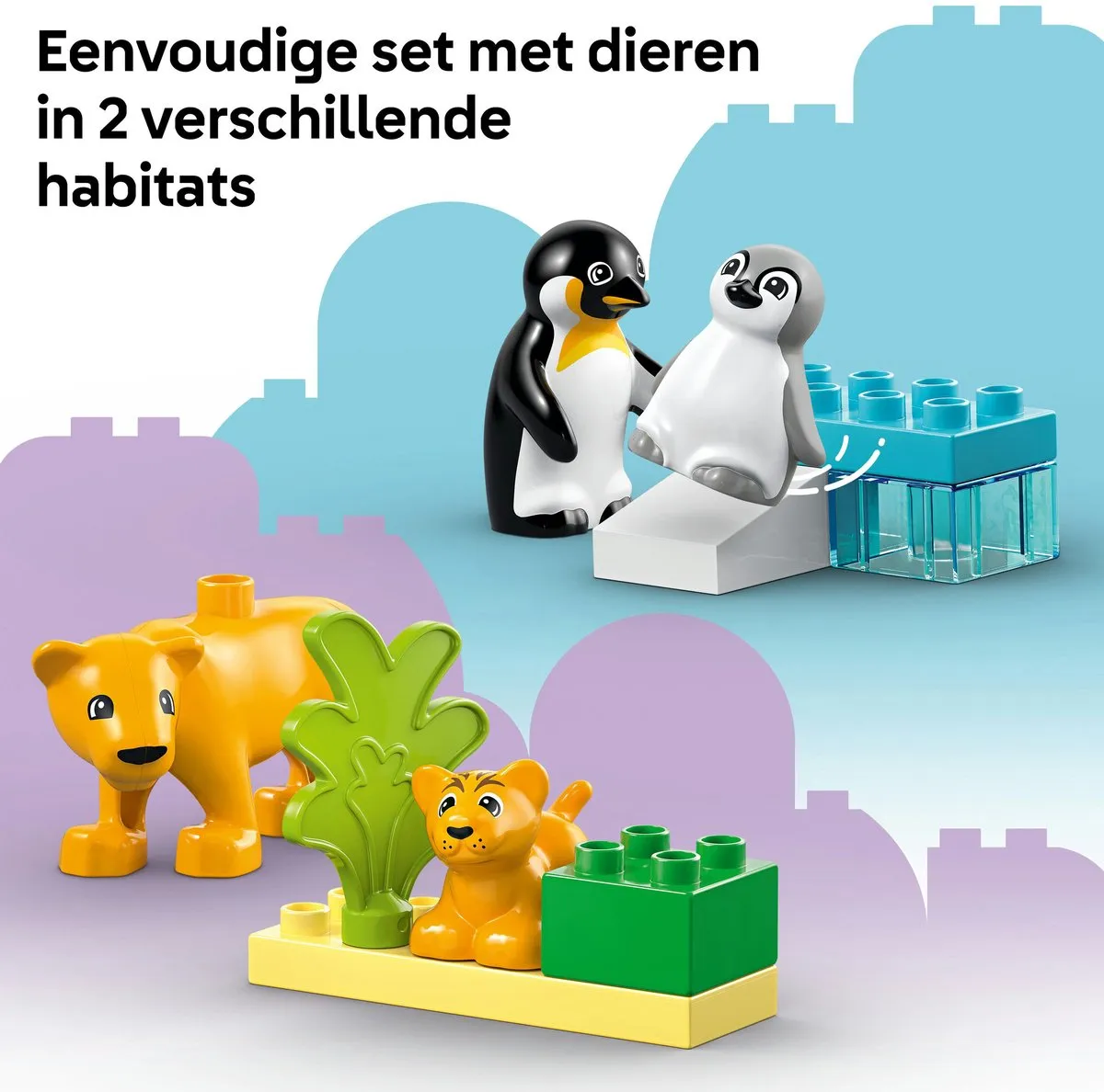 LEGO DUPLO Wilde Dieren 10442 - Pinguïns & Leeuwen - 10 Stuks