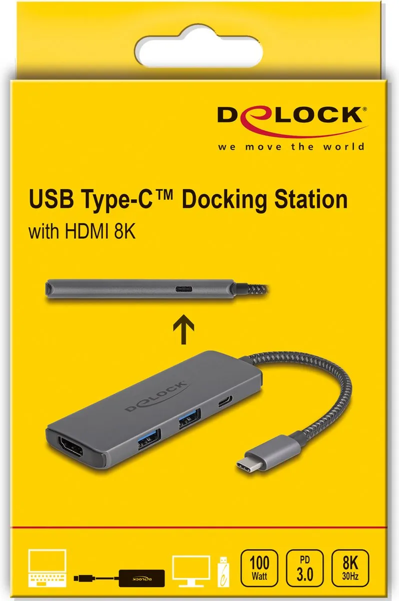 Delock 87804 Poortreplicator USB 3.2 Gen 1 - Grijs