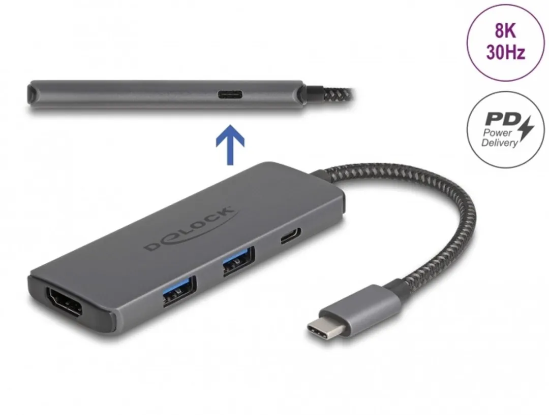 Delock 87804 Poortreplicator USB 3.2 Gen 1 - Grijs - afbeelding 6 van 6