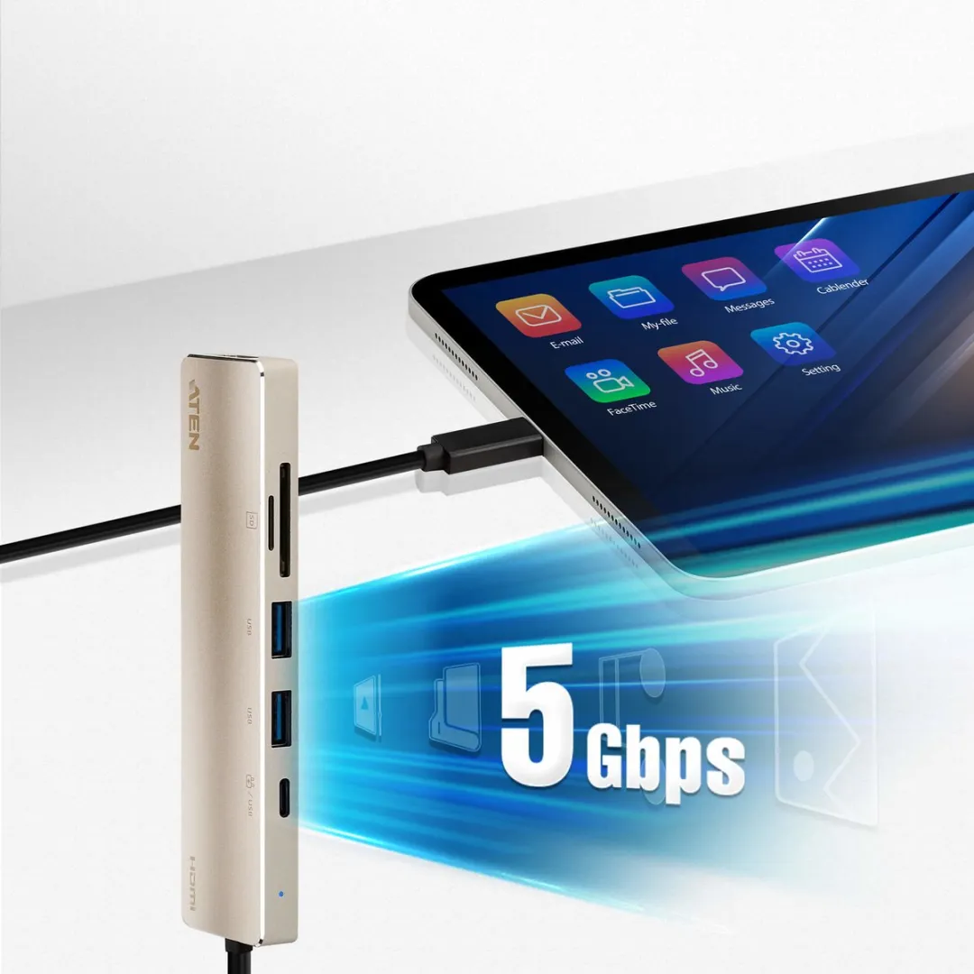 ATEN UH3239 USB-C Mini Dock - HDMI - Champagne/Goud