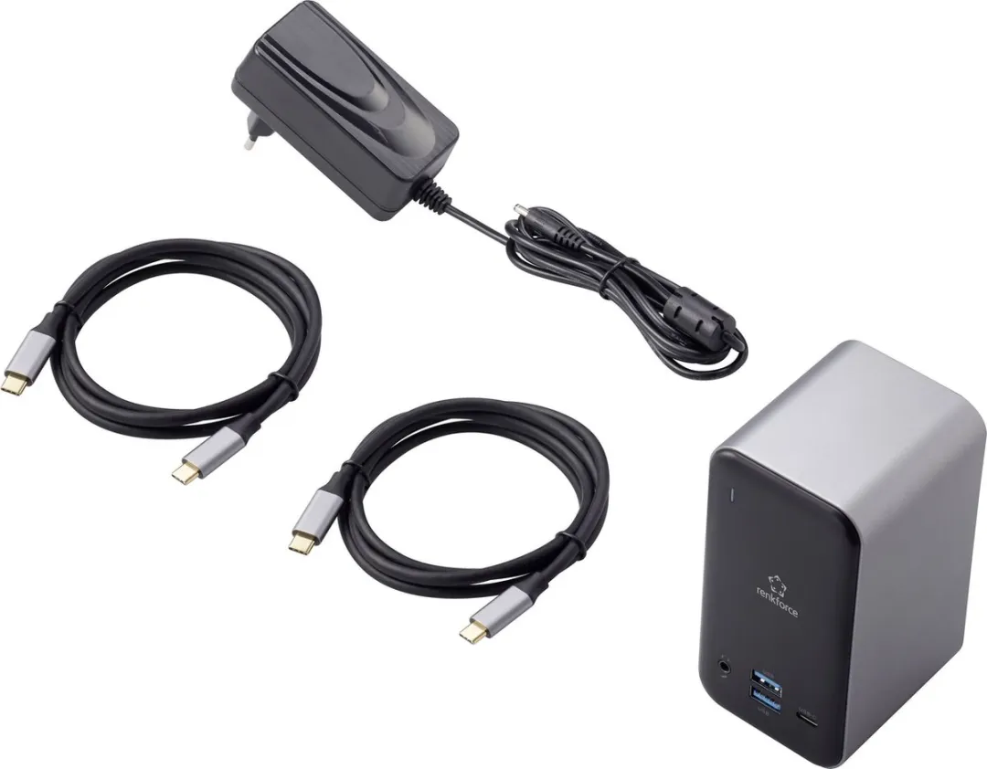 Renkforce RF-4499452 USB-C Dockingstation - Grijs/Zwart