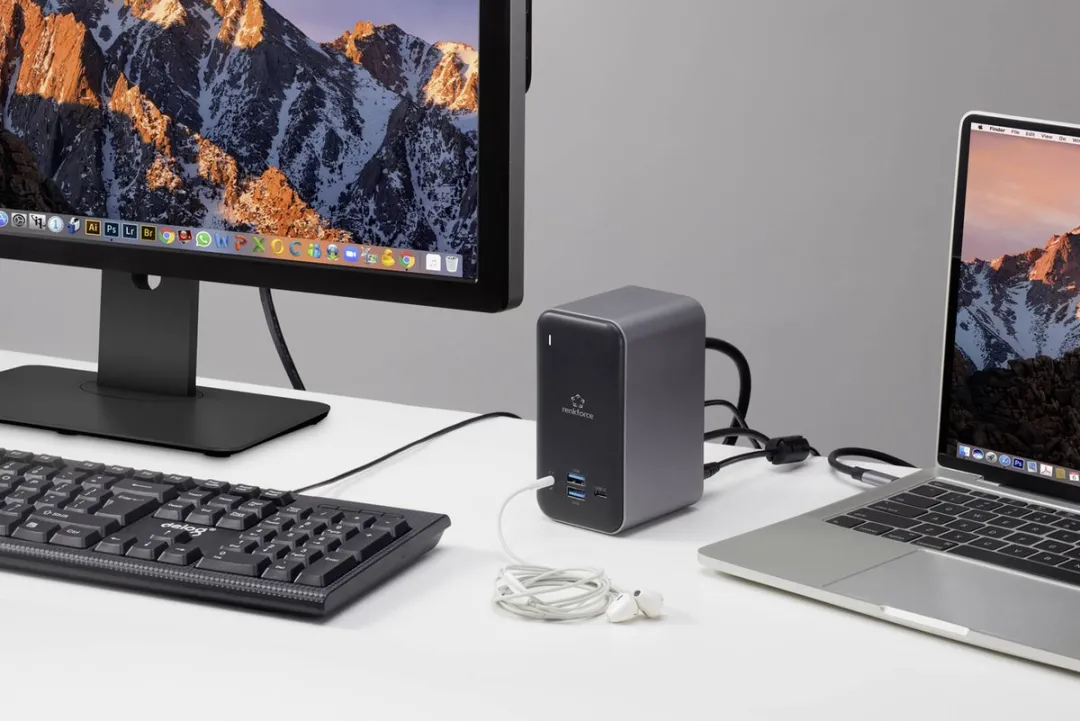 Renkforce RF-4499452 USB-C Dockingstation - Grijs/Zwart