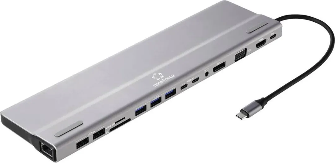 Renkforce RF-DKS-902 USB-C Dockingstation - Grijs