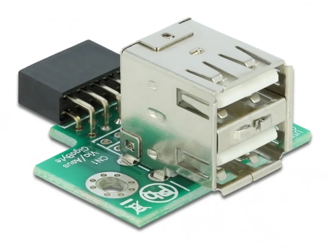 Delock USB 2.0 Pin-header Vrouwelijk 2x Type-A