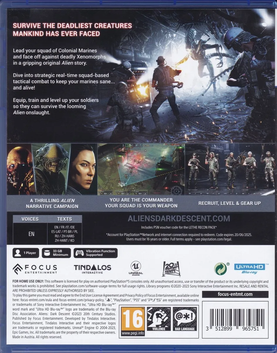 PlayStation Aliens Dark Descent PS5