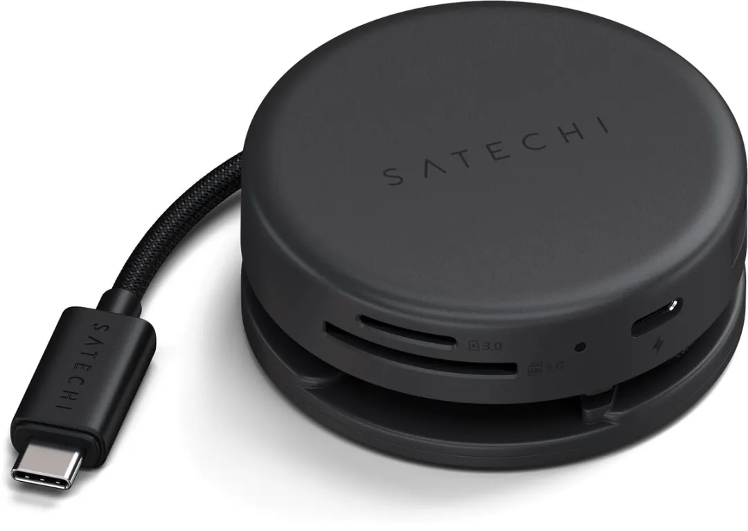 Satechi OntheGo 7-in-1 ST-POTG7C Adapter - 80W USB-C - 4K HDMI - Zwart - afbeelding 6 van 6