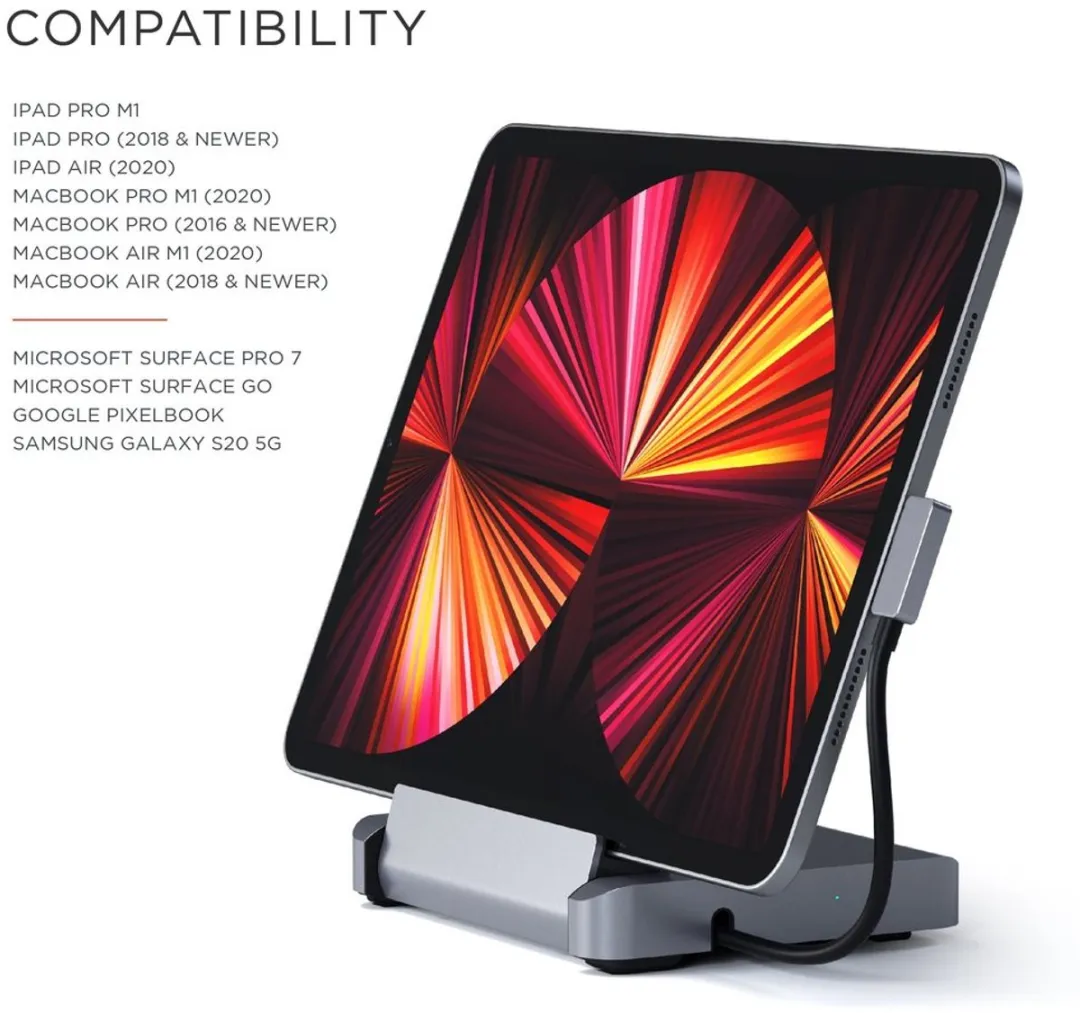 Satechi ST-TCSHIPM Aluminum Stand Hub iPad Pro - Grijs