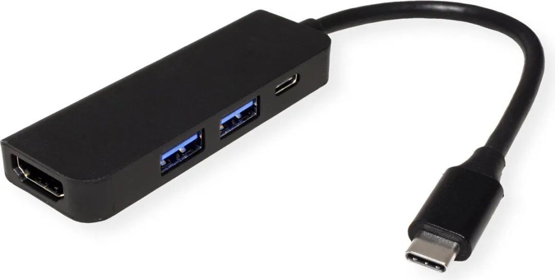 Value VALUE 12.99.1042 USB-C Dockingstation - 4K HDMI - 2x USB-A/Type-C PD - Zwart
