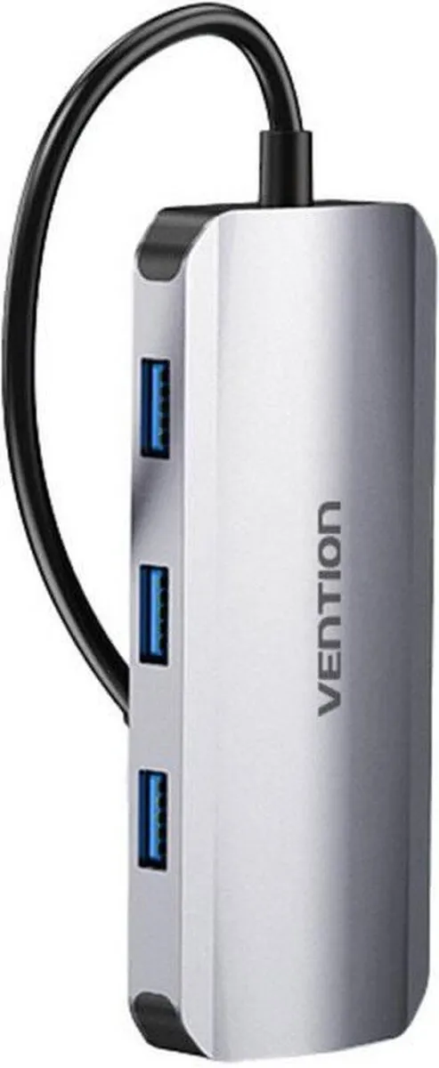 Vention USB C Hub TOHHB 6-in-1 - 4K HDMI & RJ45 - Zwart - afbeelding 4 van 6