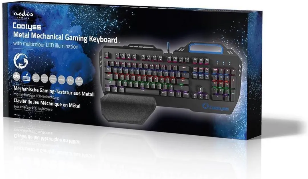 Nedis GKBD400BKUS Bedraad Gaming Toetsenbord - Mechanisch - RGB - US Internationaal - Zwart