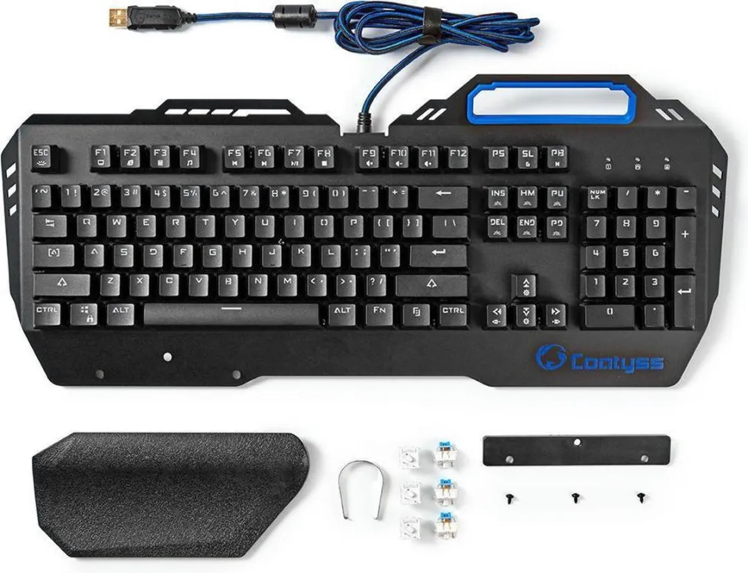 Nedis GKBD400BKUS Bedraad Gaming Toetsenbord - Mechanisch - RGB - US Internationaal - Zwart