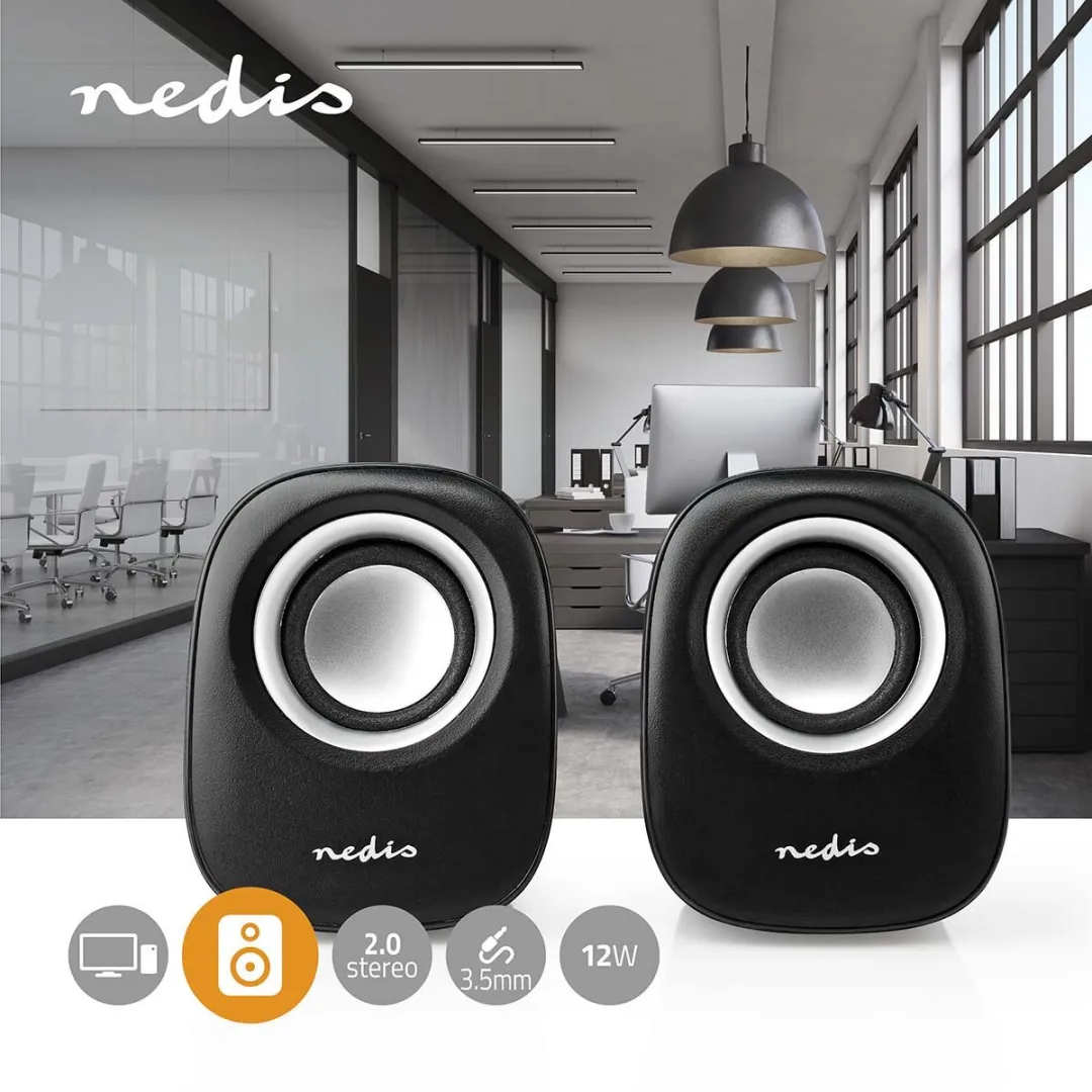 Nedis CSPR10020BK PC-Speaker 2.0 - 12W - Zwart