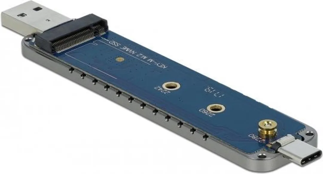 Delock 42616 M.2 NVMe SSD Behuizing - USB-C/USB-A Grijs