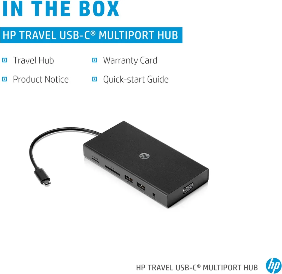 HP 1C1Y5AA USB-C Reishub - Zwart - afbeelding 4 van 6