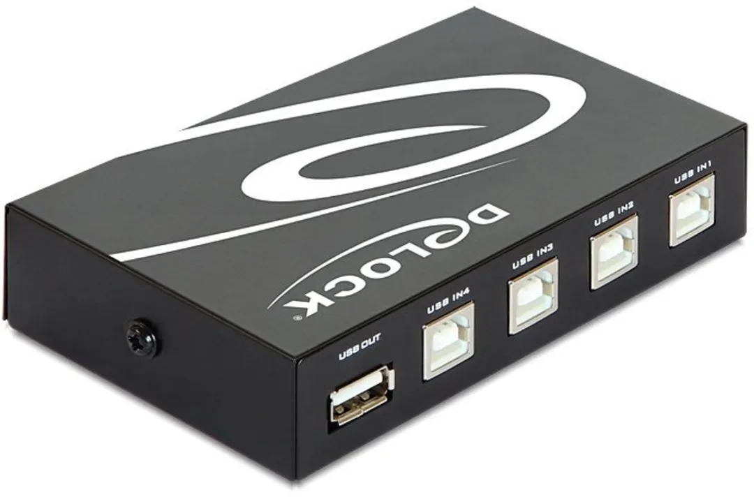 Delock USB Switch 4 Poorten - 0.48 Gbps - Zwart