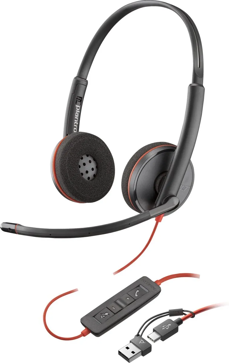 Poly Blackwire 3220 USB-C Headset - Zwart