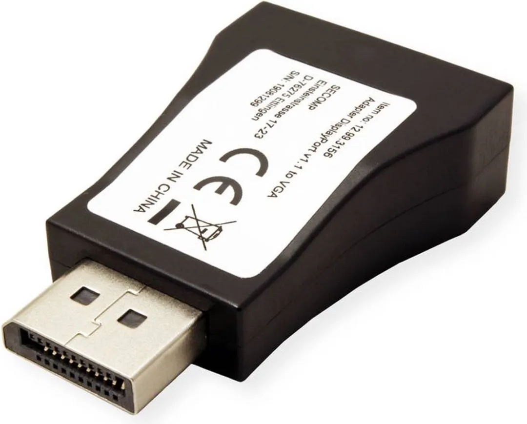 Value 12.99.3156 Adapter DisplayPort naar VGA - Zwart