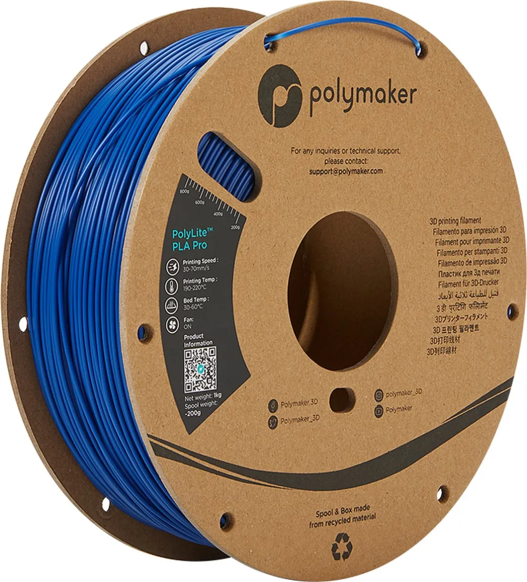 Polymaker POLYLITE PLA PRO Blauw 3D Filament 1.75mm 1kg