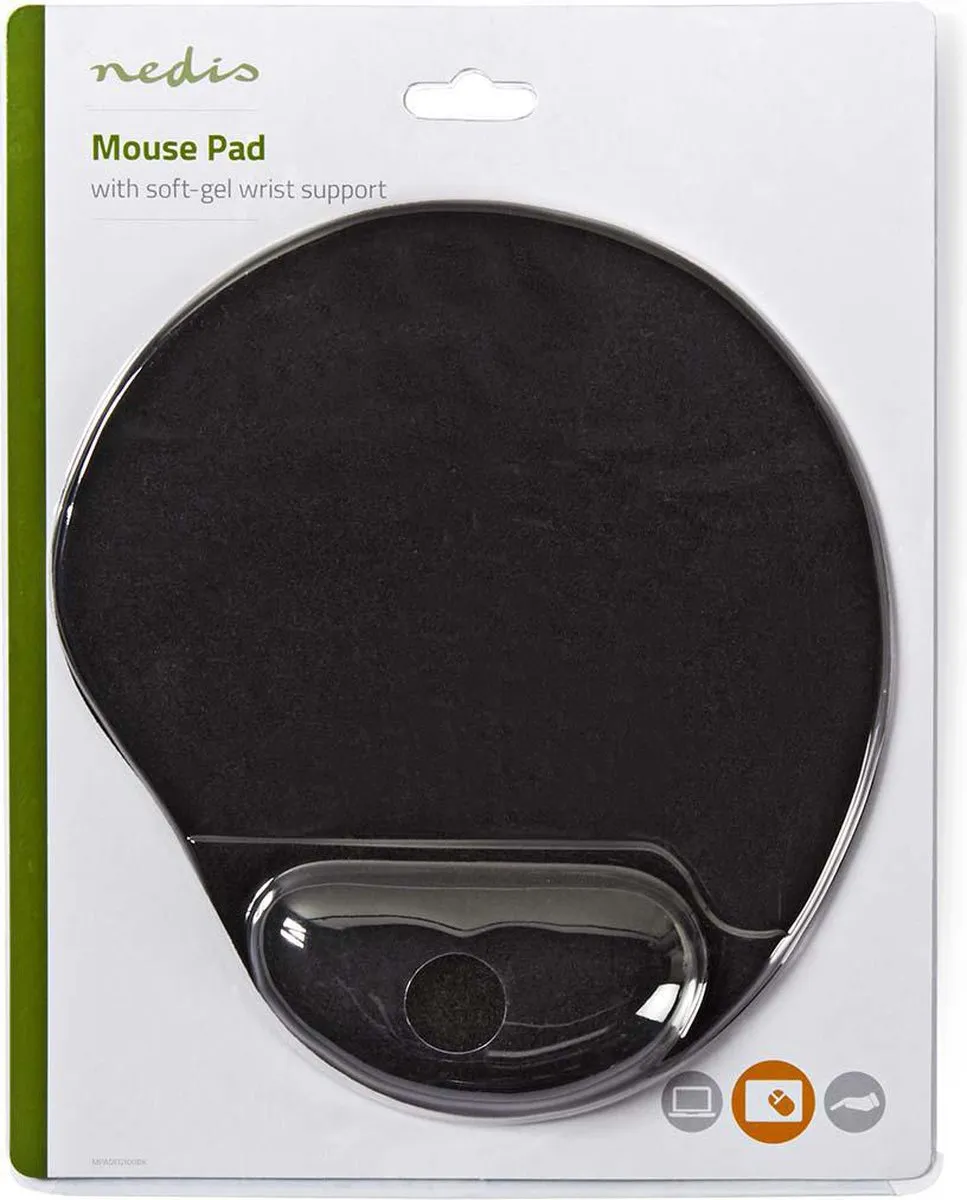 Nedis Muismat MPADFG100BK - 215mm - Zwart