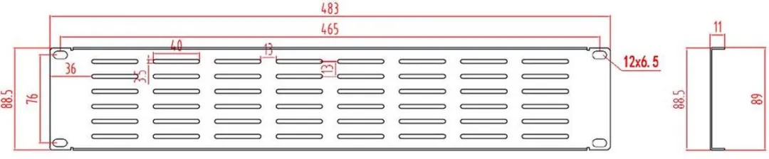 Renkforce RF-3429460 Patchkastafdekking 19" 2HE - Donkergrijs