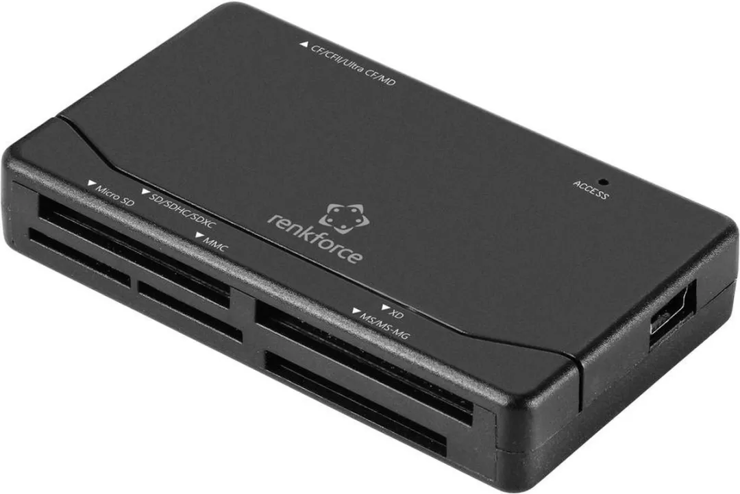 Renkforce RF-PCR-150 Externe geheugenkaartlezer USB-A 2.0 Zwart