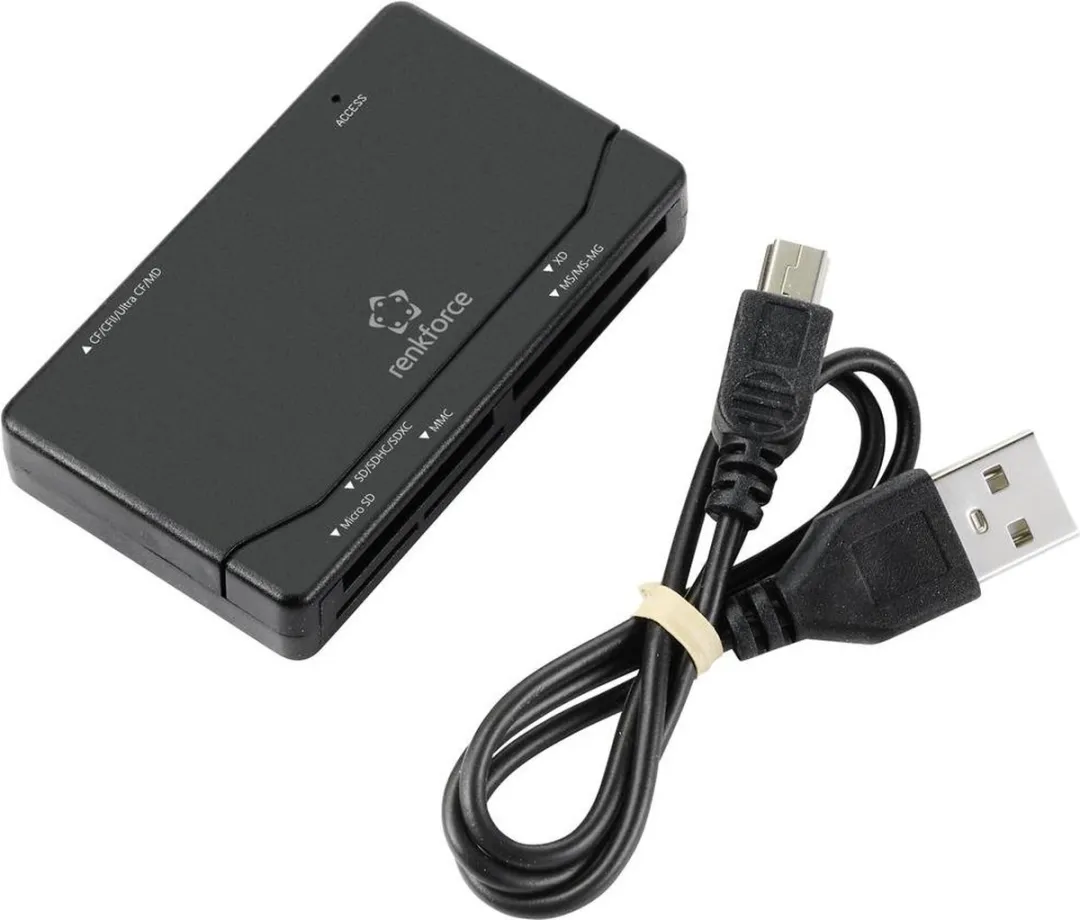 Renkforce RF-PCR-150 Externe geheugenkaartlezer USB-A 2.0 Zwart