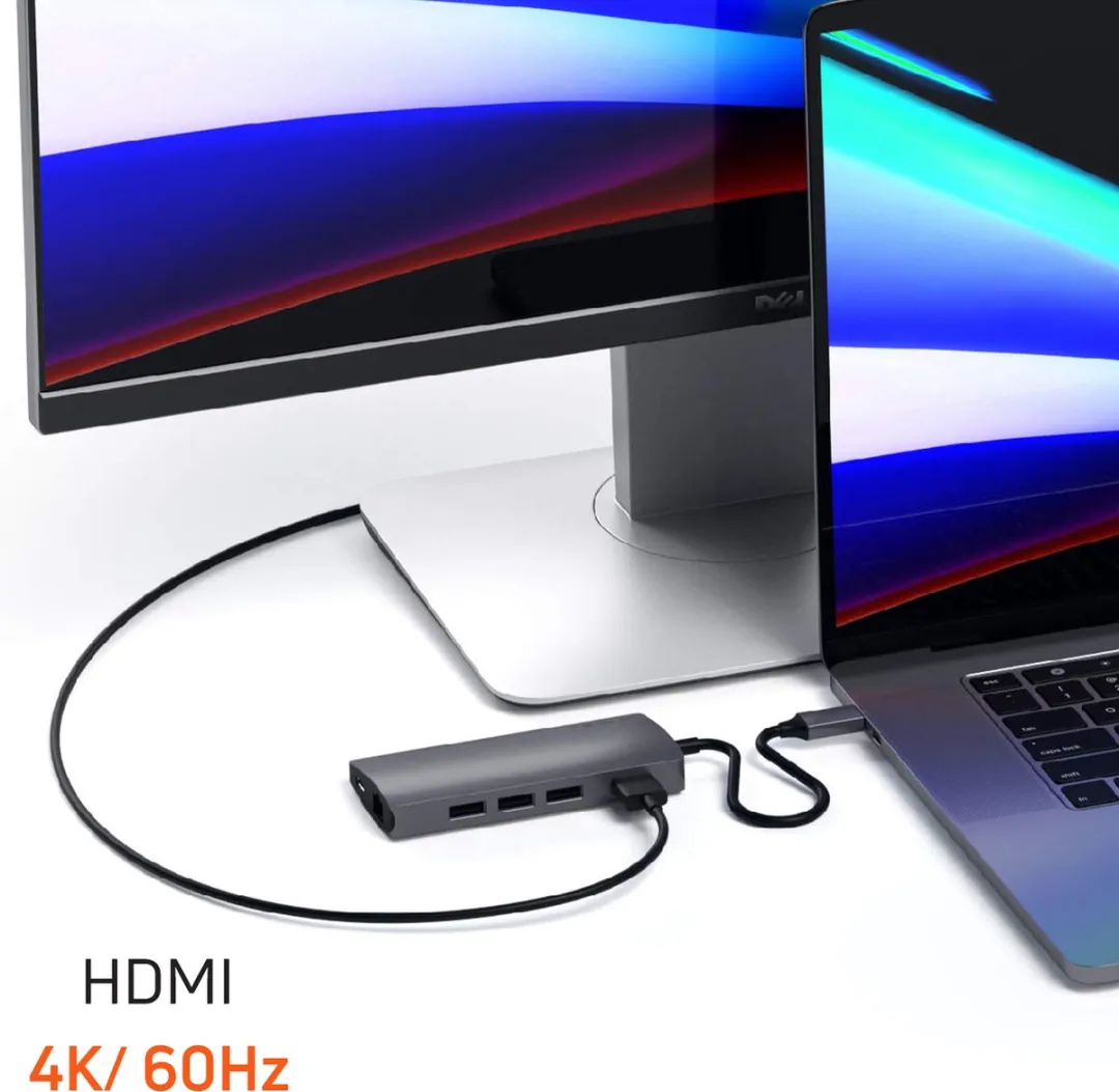 Satechi TYPE-C Multi-Port Adapter ST-TCMA2M - 3x USB - Grijs