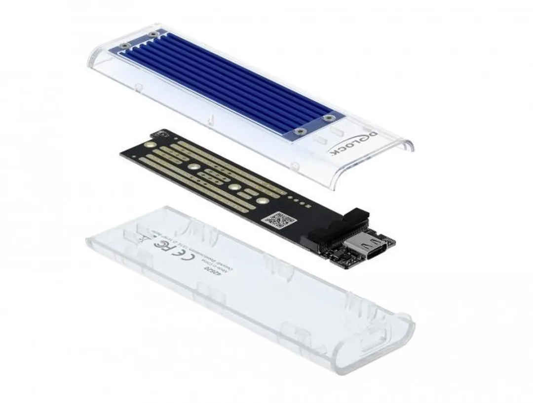 Delock 42620 M.2 NVMe SSD Behuizing - USB-C - Blauw