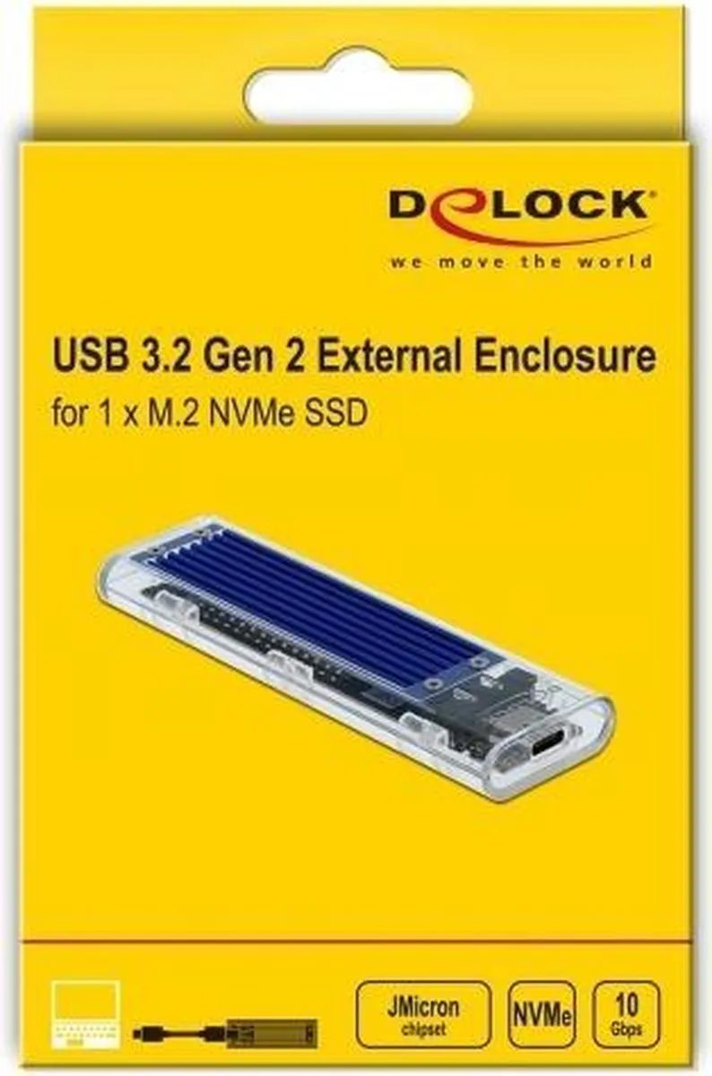 Delock 42620 M.2 NVMe SSD Behuizing - USB-C - Blauw - afbeelding 6 van 6