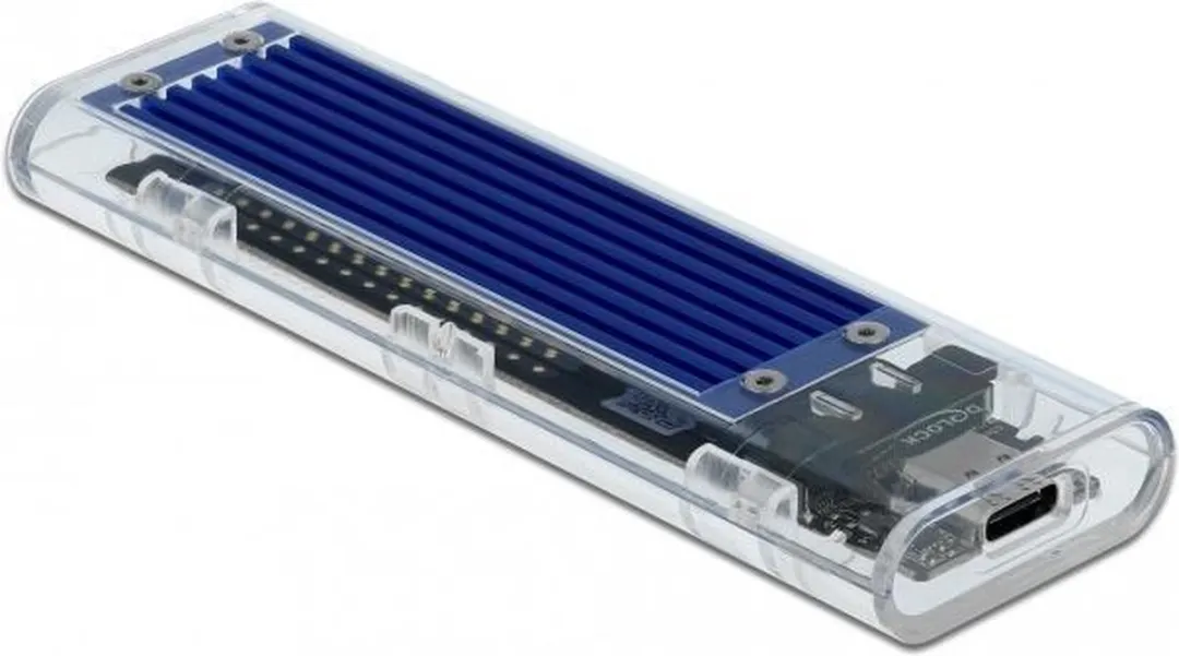 Delock 42620 M.2 NVMe SSD Behuizing - USB-C - Blauw