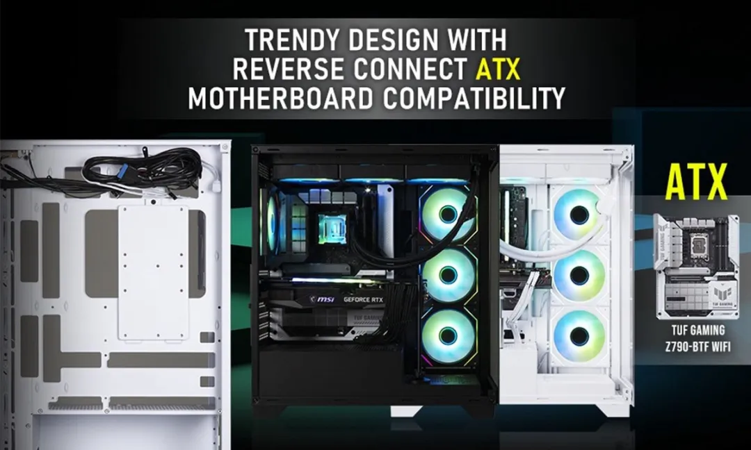 BitFenix Ceto Premium Edition White - ARGB Gehard Glas USB 3.1 Mid Tower BPAB White 850W 80+ Bronze ATX Gaming Behuizing (Fishtank White 4A-RGB)