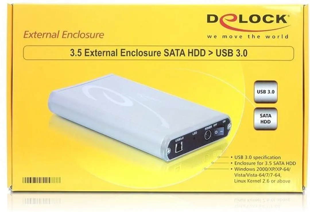 Delock 42478 Externe Behuizing 3.5" SATA HDD - USB 3.0 - Grijs