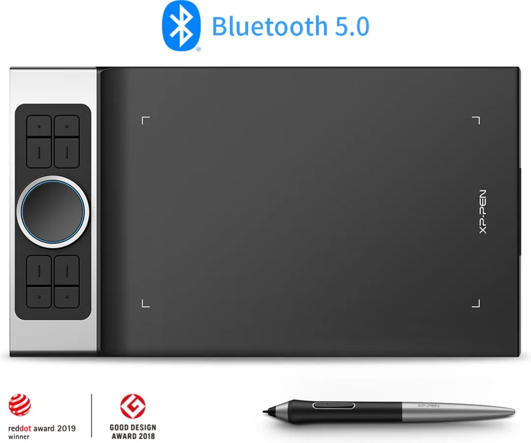 XPPen Deco Pro MW - Bluetooth Tekentablet- 11x6 Inch - 8192 Niveaus Stylus